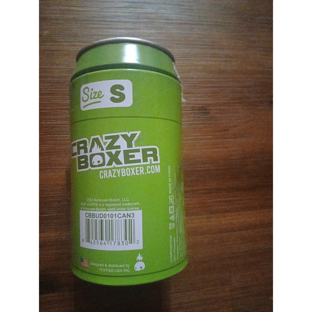 Crazy Boxer Bud Light‎ Lime Boxer In A Can CBBUD0101CAN3 Green Small - Picture 2 of 5